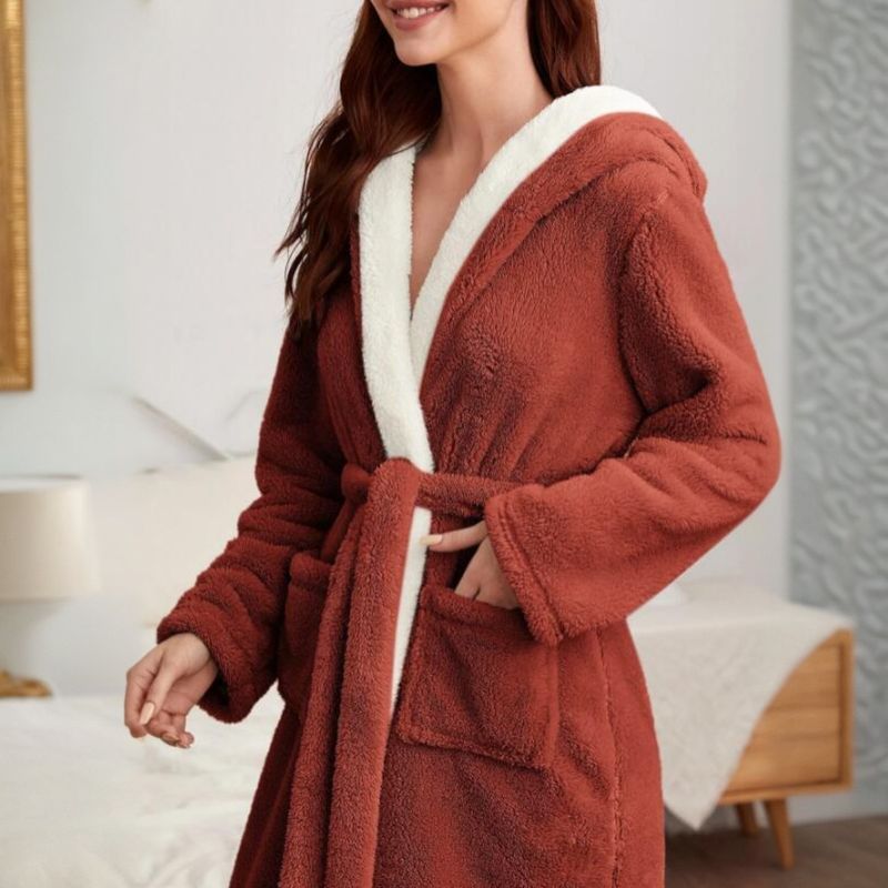 2025 Accappatoi comodi casual da donna con lacci Pigiama Autunno e Inverno Nuovo_voghion.com