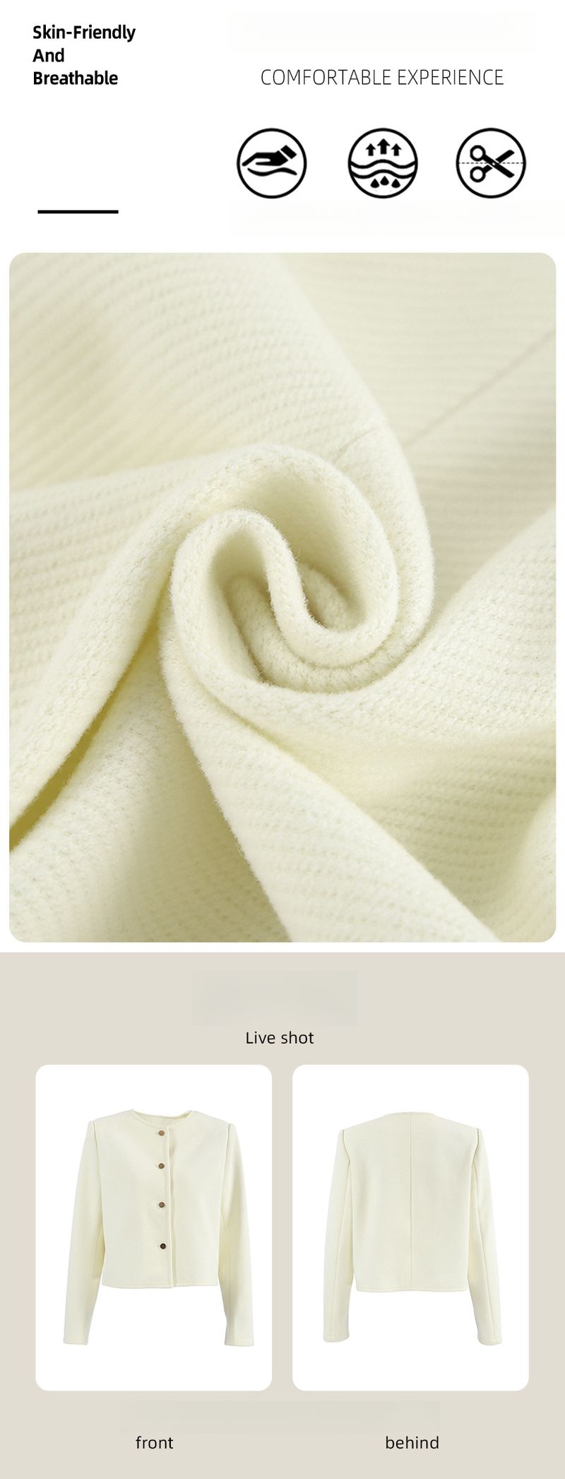 Eleganter kurzer Wollmantel für Damen, Herbst 2025, neue französische Mode, Damenbekleidung_voghion.com