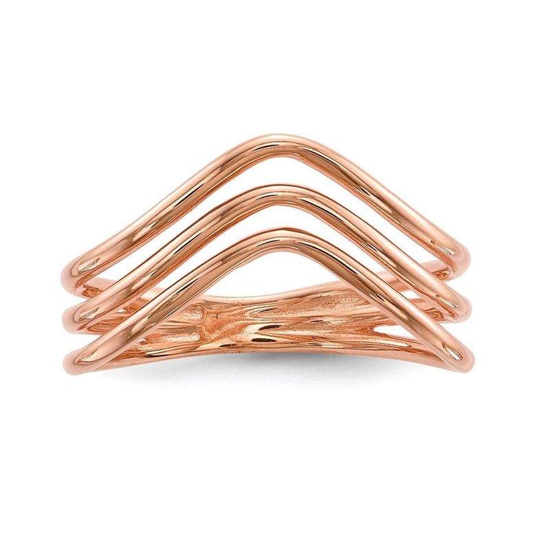 Sterling Silver Rose-tone 3-band Ring_voghion.com