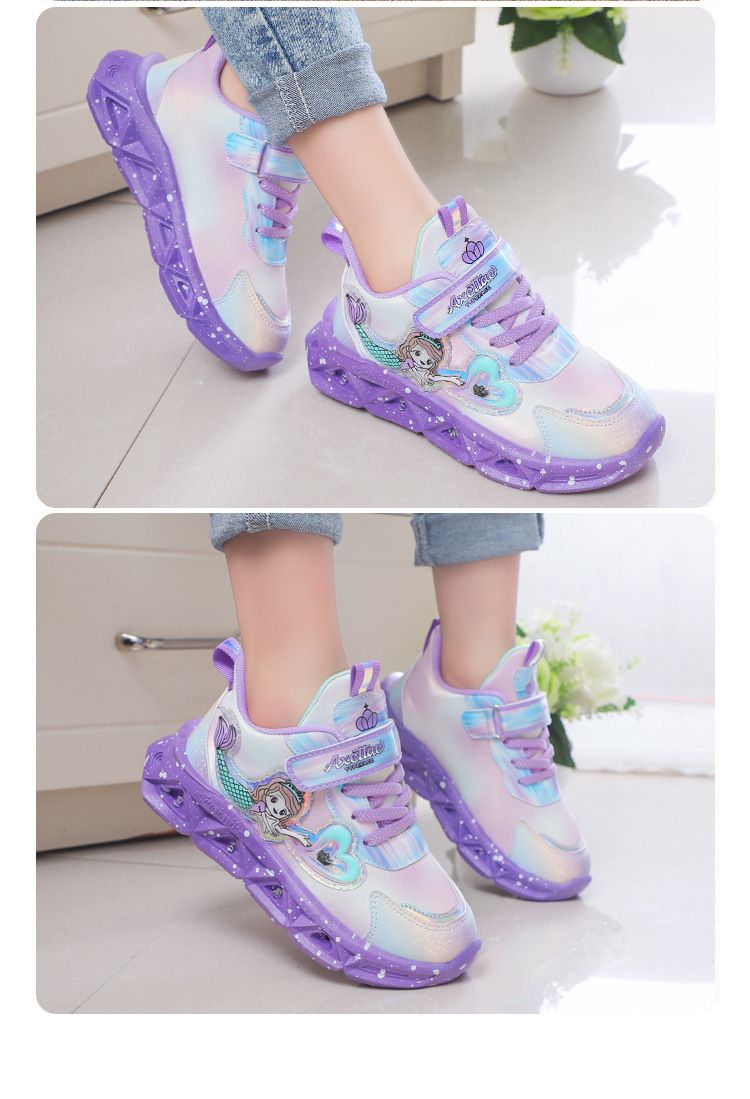 Children with light sneaker 2024 spring and autumn mesh breathable children's shoes medium and small children Princess lightweight casual shoes_voghion.com