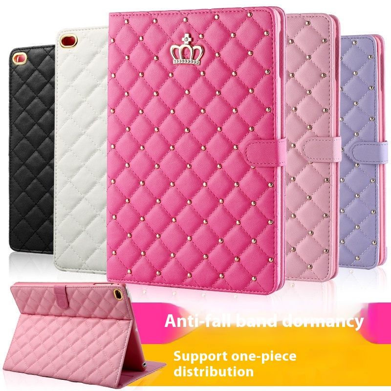 Suitable for new iPad 8 buckle crown protective 10.2 all inclusive Air4 leather case Mini5 diamond grid anti drop shell_voghion.com