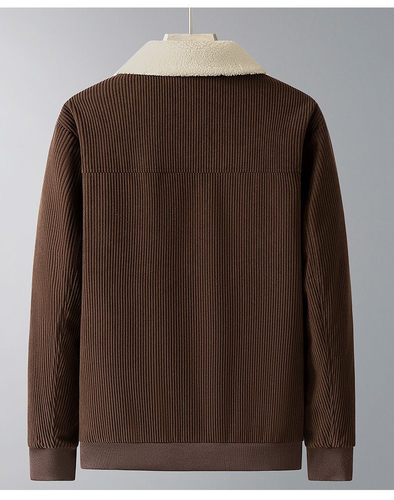 Men's Corduroy Jacket – Winter-Ready Fleece-Lined Bomber (M-5XL, 2 Colors)_voghion.com