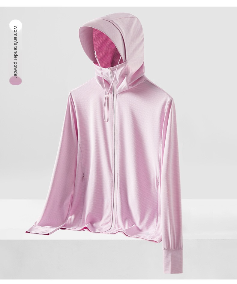 Sommerkleidung für Paare, ultradünn, atmungsaktiv, Sonnenschutz, UV-Schutz, Windjacke in Übergröße mit Kapuze, Eisseidenhaut_voghion.com