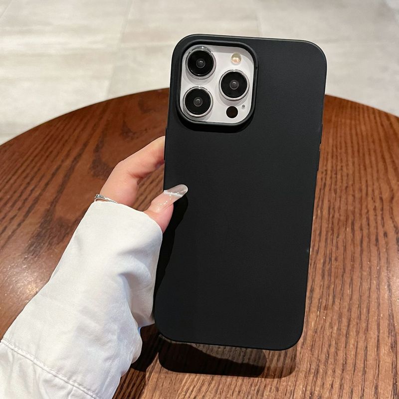 Suitable for Aple 16PROMAX solid color simple mobile phone case frosted large hole iphone14PRO soft shell protective cover_voghion.com