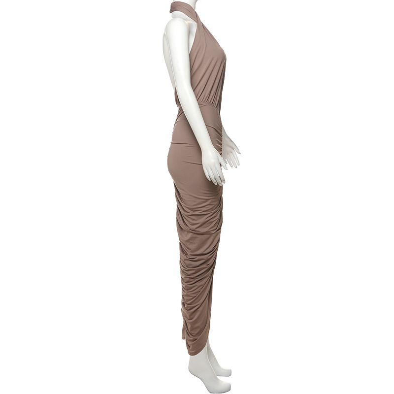 Vestito da ragazza sexy piccante, senza maniche, con scollo a V e ombelico esposto, stile Wind 2024, autunno, nuovo e alla moda._voghion.com