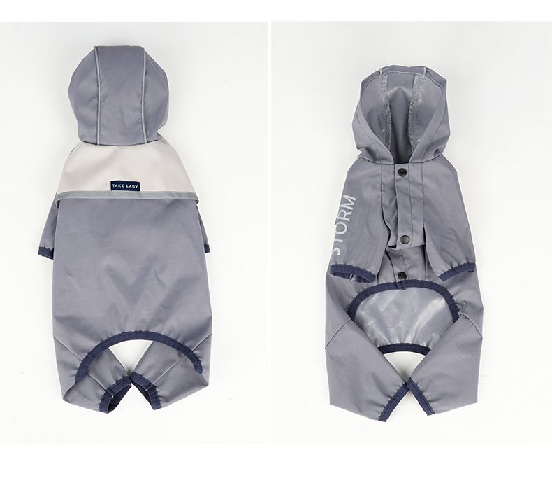 Pet And Dog Clothing, Rainproof, Breathable, Portable, Four Legged Raincoat, Reflective Night Coat_voghion.com