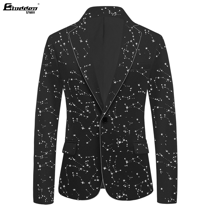 CT Velvet Gold Foil Trim Suit For Singers, Hosts, Choir MCs, Stage Performance Tuxedos_voghion.com