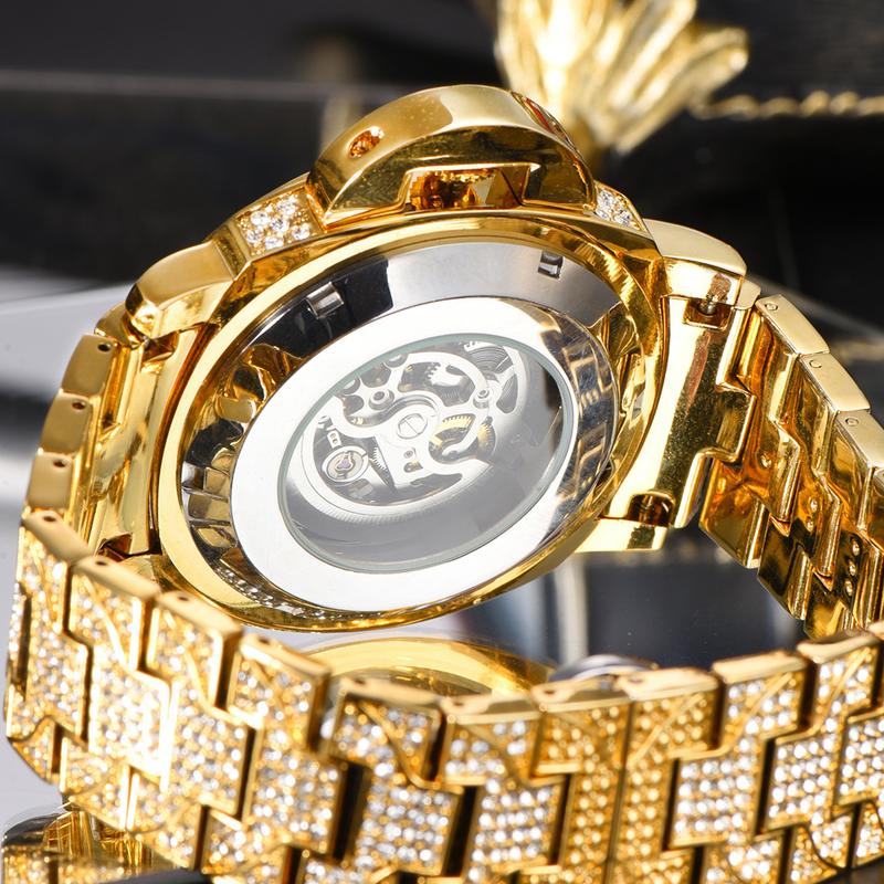 Montre mécanique automatique à grand cadran et fond creux lumineux pour homme_voghion.com