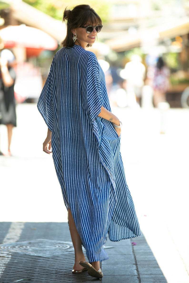 Vestido largo con estampado de leopardo para mujer, túnica playera, protección solar, traje de baño envolvente_voghion.com