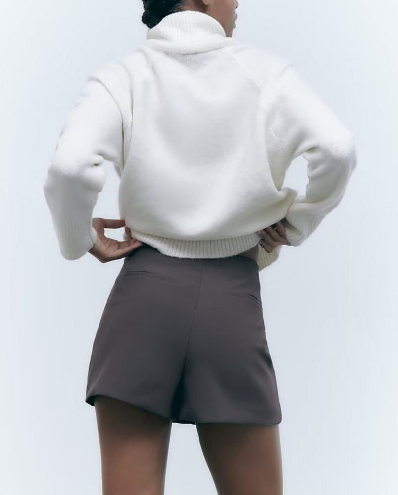 Women's solid color street fashion casual multi-color symmetrical culottes_voghion.com