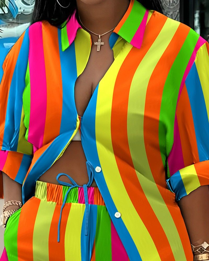 Vêtements pour femmes offre spéciale, short deux pièces à manches longues, costume de banlieue imprimé_voghion.com
