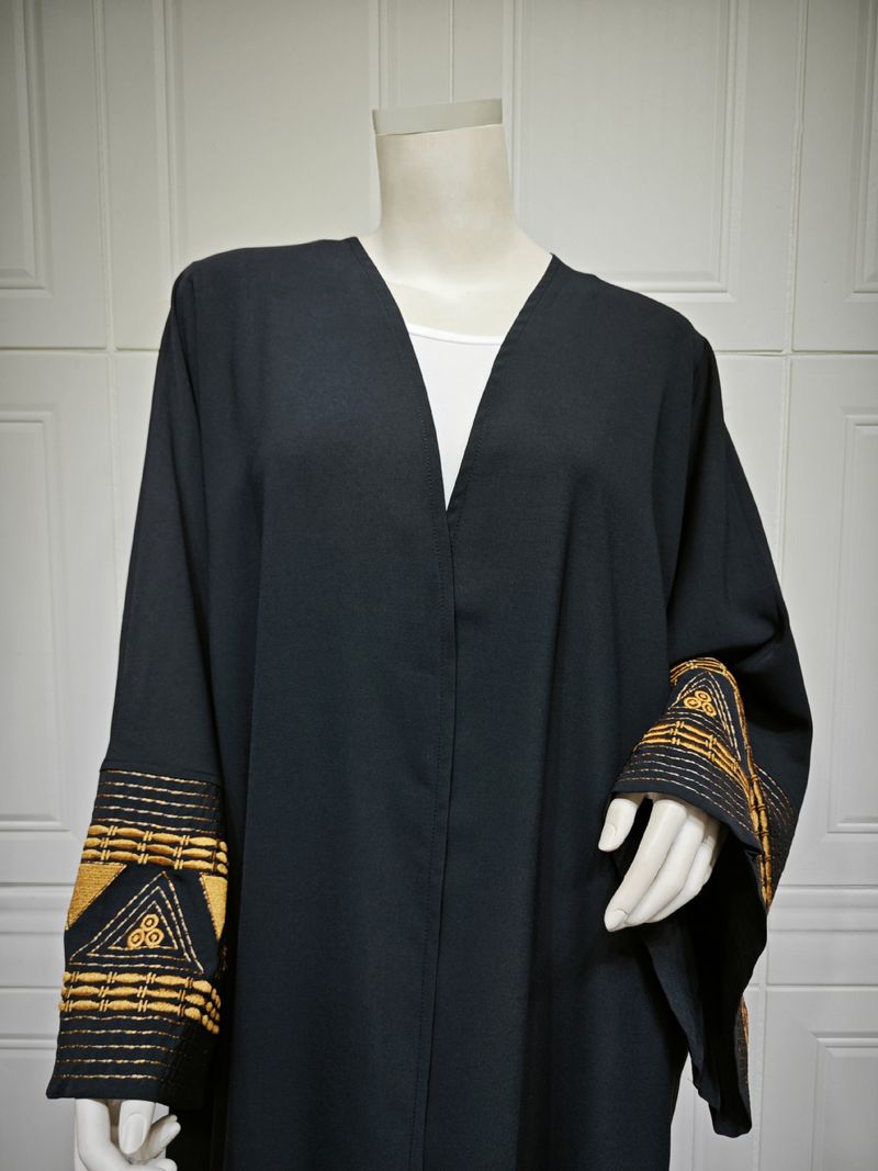 Damenbekleidung Arabische Stickerei bestickte Robe Mode tragen Abaya Robe_voghion.com