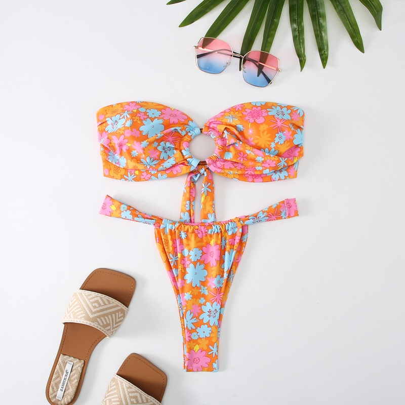 Women's Clothing Split Bikini Printed Sexy Tight Beach Swimsuit_voghion.com
