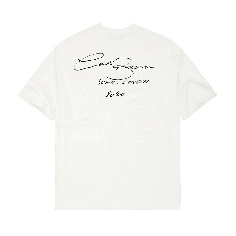 High Street Cole Buxton slogan minimaliste lettre année numéro imprimé col rond décontracté manches courtes T-shirt tendance_voghion.com