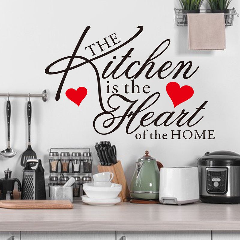Kitchen heart with two heart-shaped kitchen frosted stickers AF043 decoration wall_voghion.com