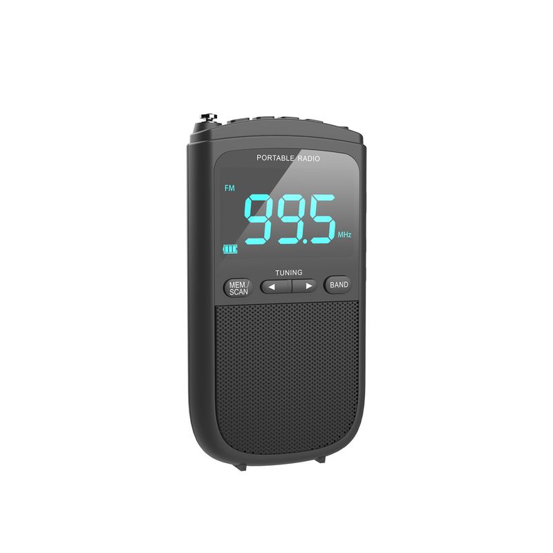 Radio tascabile portatile AM stereo personale ricaricabile Mini FM con jack per cuffie, sveglia, per trasmissioni meteo all'aperto_voghion.com