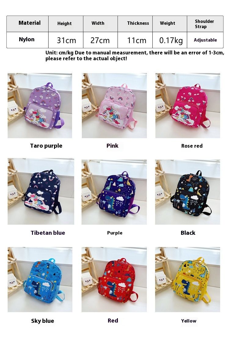 Andralyn Neue Kindertasche mit Cartoon-Print Kinderrucksack Trendy und süßer Dinosaurier-Kindergartenrucksack_voghion.com