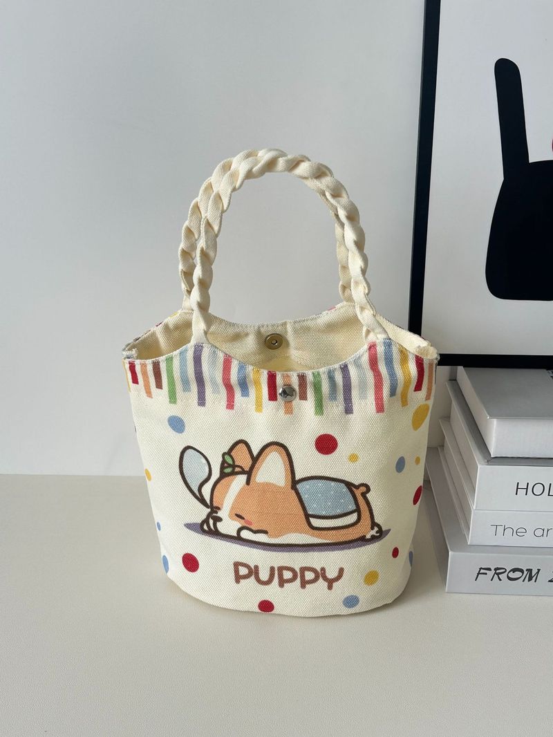 Cestino per verdure a forma di cartone animato per donna, borsa da viaggio Ins, borsa portaoggetti portatile per bambini, borsa per bento lunch box_voghion.com