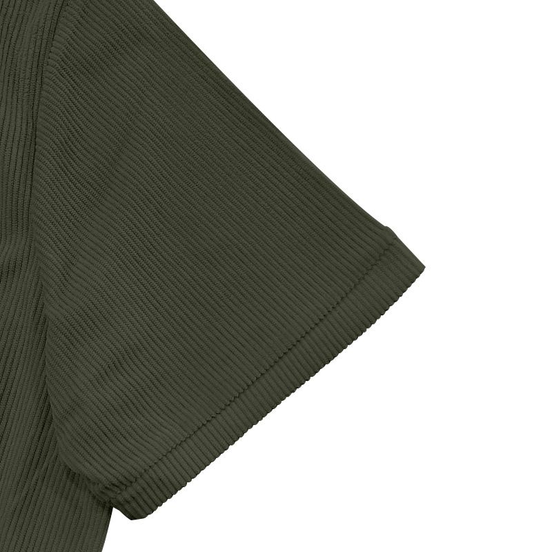 Ensemble 2 pièces pour homme, tenue de travail décontractée en velours côtelé, manches courtes, short et chemise_voghion.com