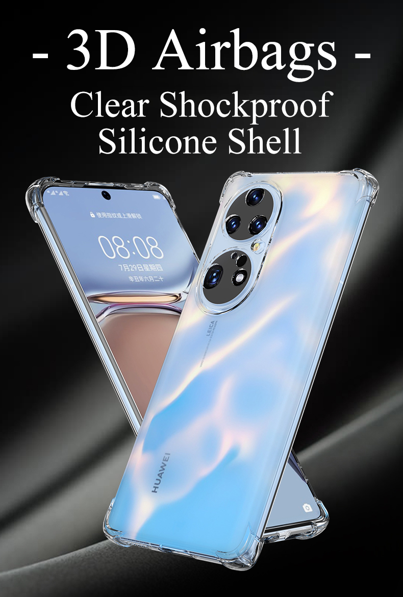 Nárazuvzdorné čiré silikonové pouzdro pro Huawei P50 P40 P30 P20 Lite Nova 8 7 Pro Se Ultra tenký měkký kryt_voghion.com