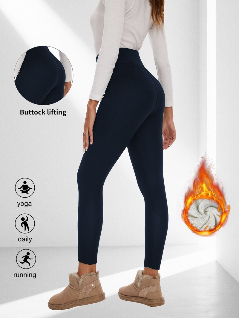 Leggings foderati in pile per donna - Pantaloni termici elasticizzati caldi, collant a vita alta per l'inverno, morbidi e comodi, disponibili in taglie forti_voghion.com