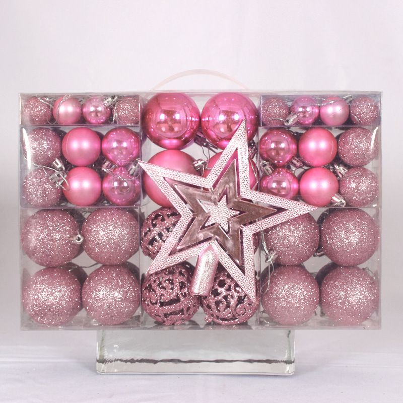 Palline di Natale da 3-6 cm, set da 101 palline di polvere opaca brillante in PVC, decorazioni per albero di Natale colorate_voghion.com