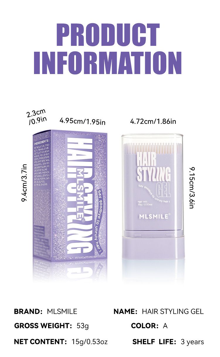 MLSMILE Hair Wax Stick With Comb - Long-Lasting Hold, Flyaway Control | Portable Hair Styling Balm For Frizz & Baby Hair, Easy To Use_voghion.com