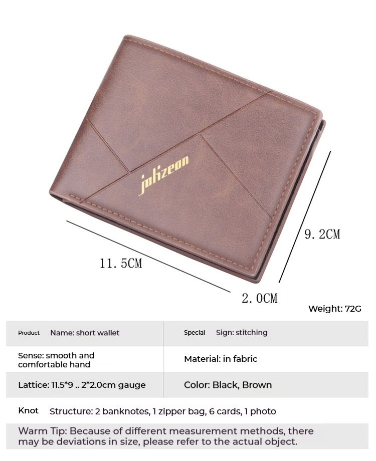 Men's Wallet, New Arrival Fashionable And Popular Personality Short Wallet, Card Holder Integrated Three-fold Wallet._voghion.com
