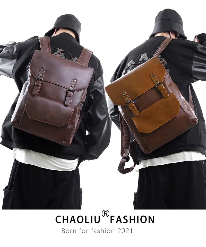 Fashionable Men's And Women's Backpacks Made Of Crazy Horse Leather, Trendy And Large Capacity, Simple Travel Backpack_voghion.com