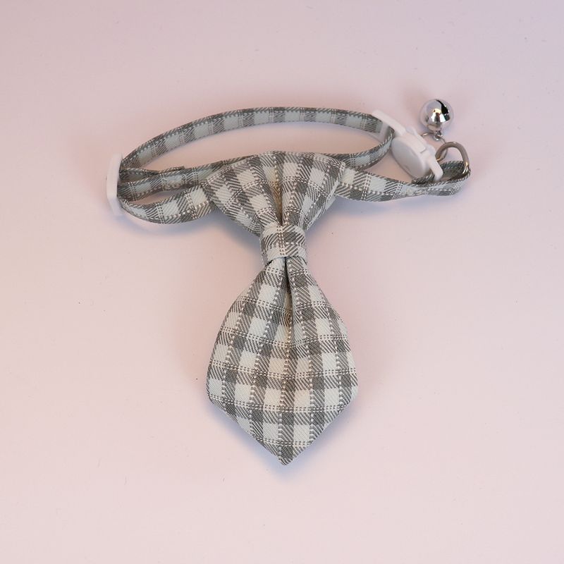 Nuovo collare a quadri per cani e gatti di piccola taglia, con papillon, grazioso accessorio da collo da uomo_voghion.com