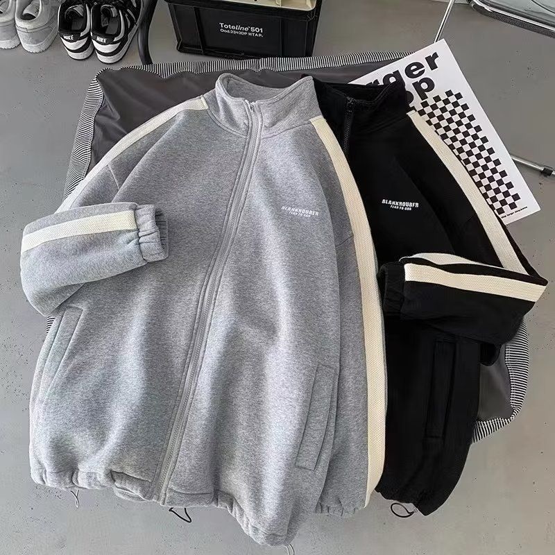 Styl Hong Kong, luźny, modny garnitur uliczny, sweter, długie spodnie, swobodny, sportowy, dwuczęściowy garnitur dla mężczyzn_voghion.com