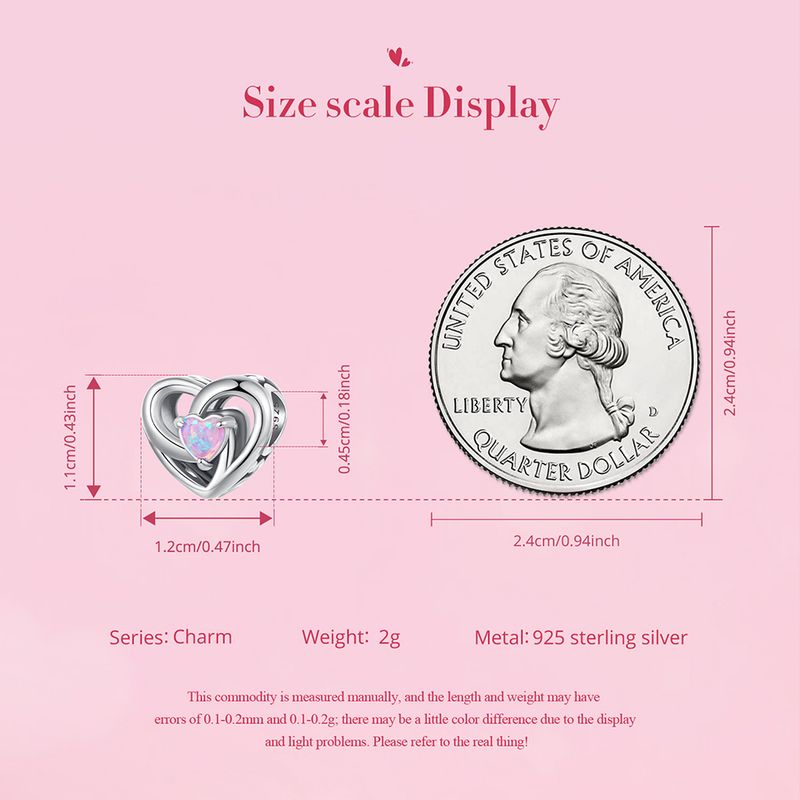 Inifinite Heart Charm Sterling Silver Charm,BSC1112_voghion.com