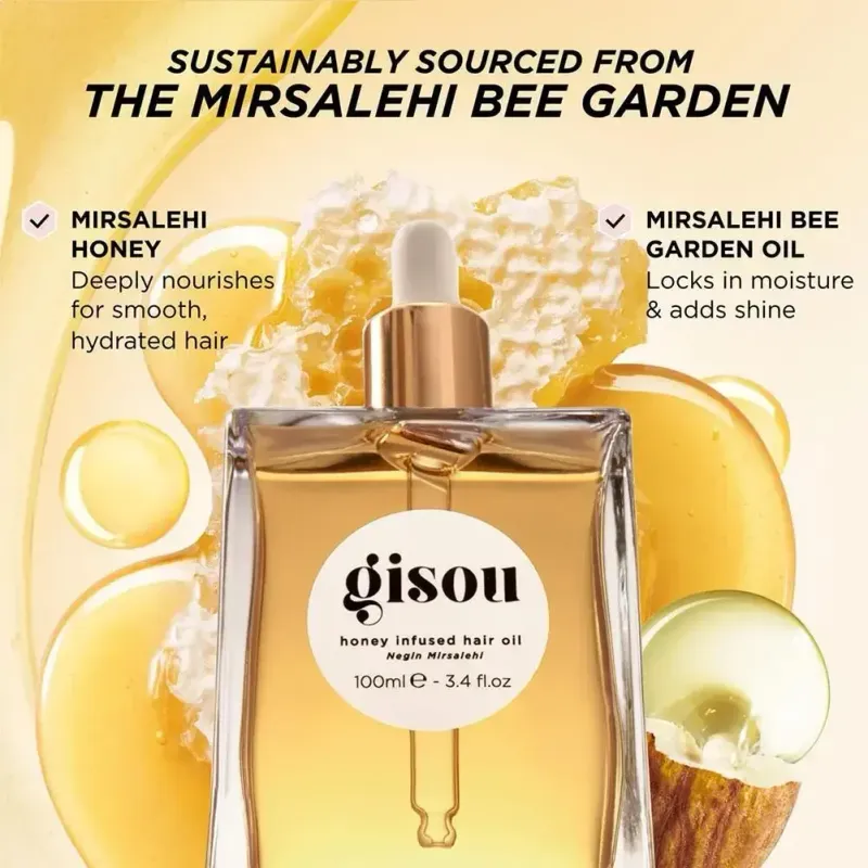 Huile pour les lèvres Gisou Honey Oil Sexy Plump Fruit Honey Essence Huile pour les lèvres Améliore les soins des cheveux secs Lisse et longue durée Rétention du parfum Après-shampoing_voghion.com