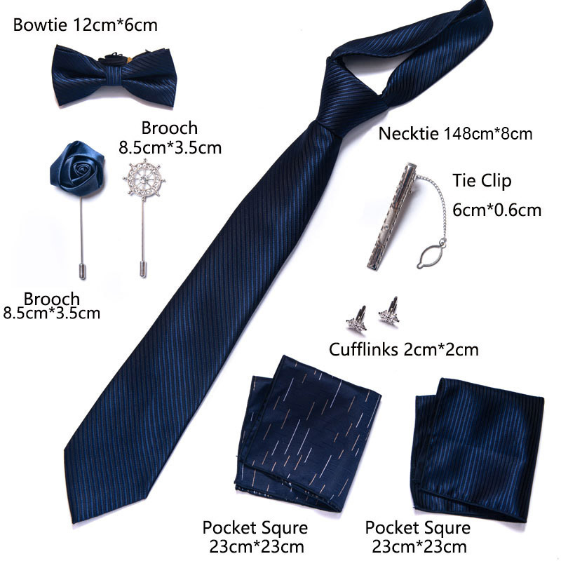 Papion cravată, accesorii pentru bărbați, set de 8 piese, corsaj, broșă, butoni, rochie formală, costum, nuntă și nuntă_voghion.com