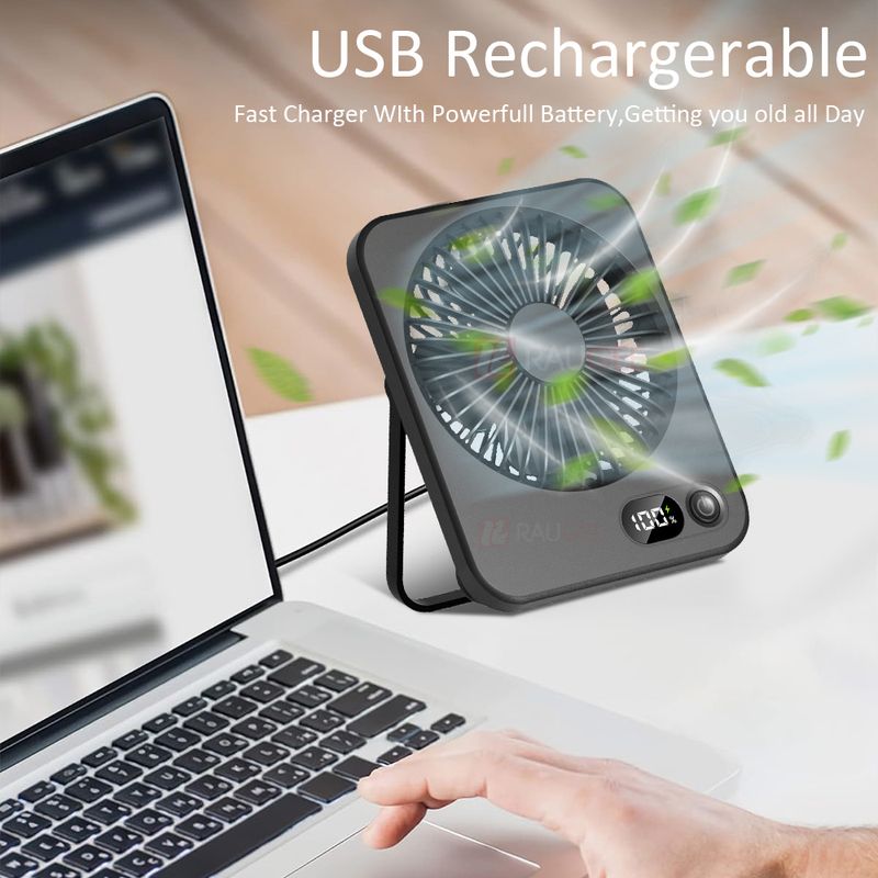 Portable Desktop Mini Foldable USB Rechargeable Wireless Electric Small Silent Personal Table Fan For Camping Office_voghion.com