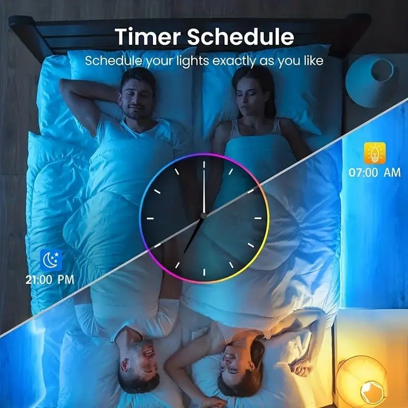 24V RGB LED Strip Lights With Bluetooth Music Sync, 3535 SMD, 44-Key Remote, Self-Adhesive, For Home & Party Decoration_voghion.com