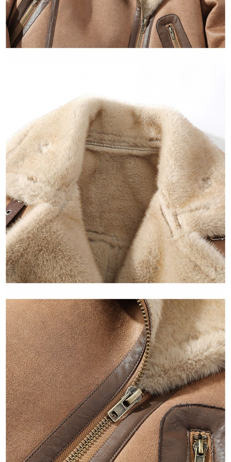 Giacca in pelle spessa, calda e versatile, casual, in visone blu argento, stile motociclista, in montone invernale_voghion.com