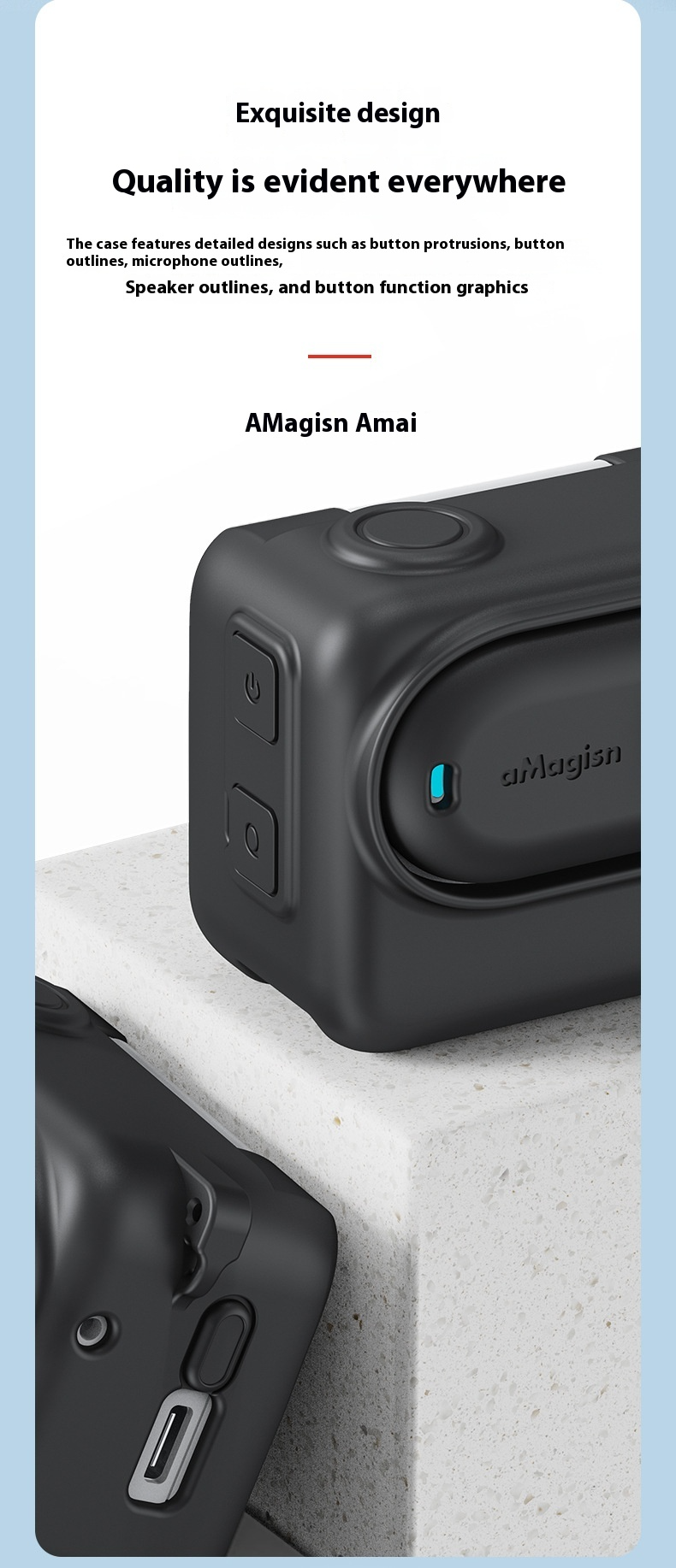 aMagins Insta360 GO3S/GO3 Thumb Camera Silicone Lens Protective Case - Soft Silicone Cover For GO3 Action Camera_voghion.com