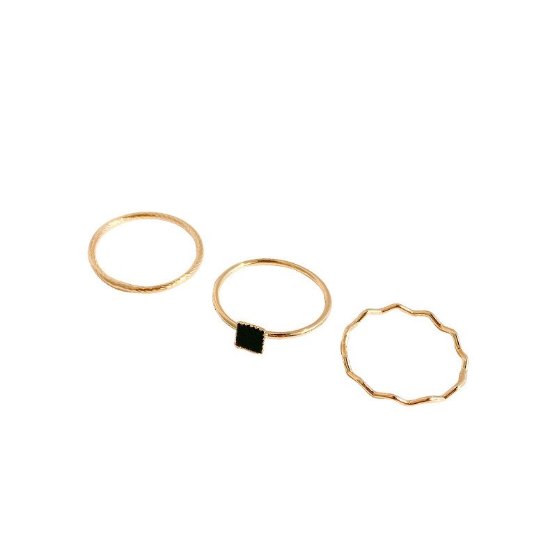 Korean Fahion Peronality Combination For Women In Cold Style Niche Deign Knuckle Black Zircon Index Finger Tail_voghion.com