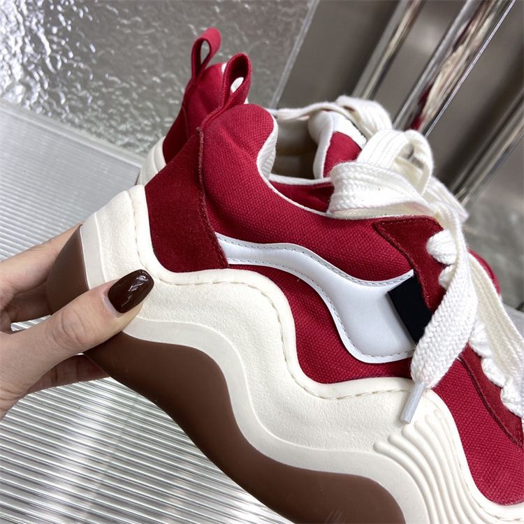 Wave Bread para mujer en primavera de 2024 Nueva moda, cómoda, de altura alta, zapatillas deportivas para parejas con suela gruesa_voghion.com