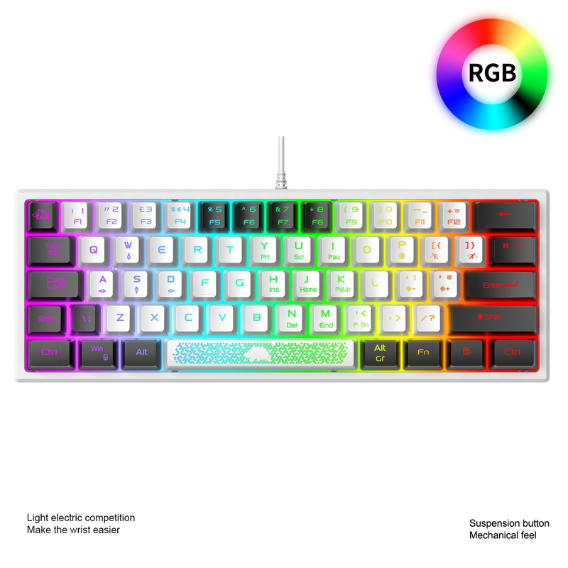 K61RGB RGB-Beleuchtung, mechanische Touch-Spiel-Notebook-Farbblock-individuelle Tastatur_voghion.com