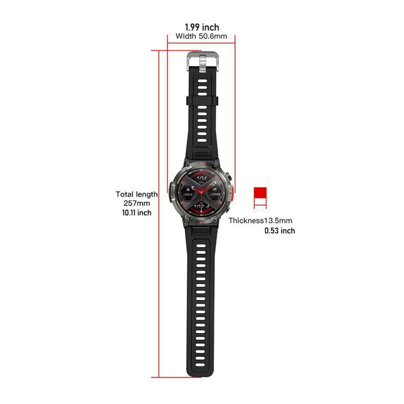 S100 Smart Watch rund HD Großbild Taschenlampe wasserdicht Outdoor Sport Bluetooth Anruf Uhr_voghion.com