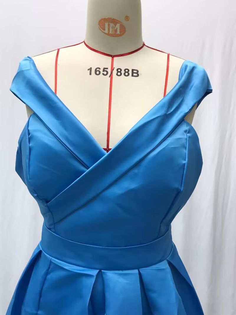 Women's deep V-neck ebay satin multi-color dress_voghion.com