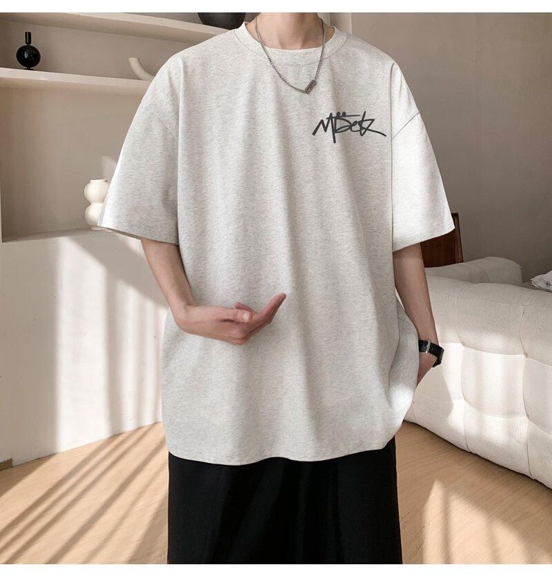 Maglietta a maniche corte da uomo, taglie forti, estiva, casual, ampia, con scollo rotondo e mezza manica, semplice e stampata._voghion.com