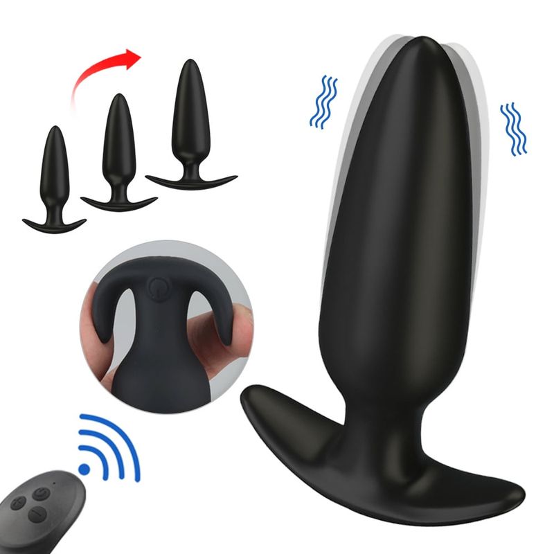 Birdsexy Analplug-Vibrator mit Fernbedienung, konischer vibrierender Buttplug aus Silikon, Prostatamassagegerät, Analspielzeug für Männer und Frauen – kleine Größe_voghion.com