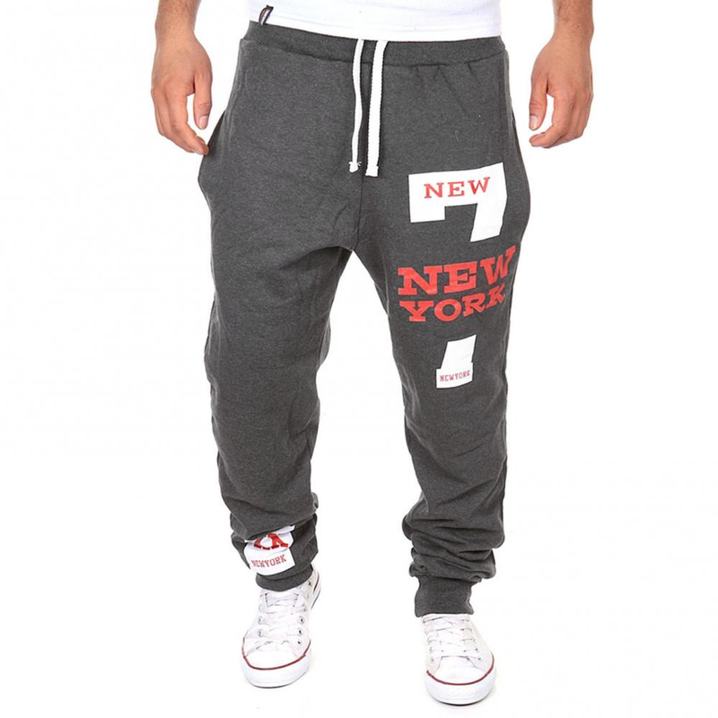 Autumn Winter Men Casual Jogger Number 7 Printed Letter Drawstring Sweatpants Trousers Jogging Pants Streetwear_voghion.com