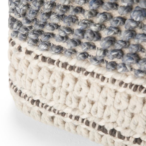 Grady - Square Pouf - Blue / Natural_voghion.com