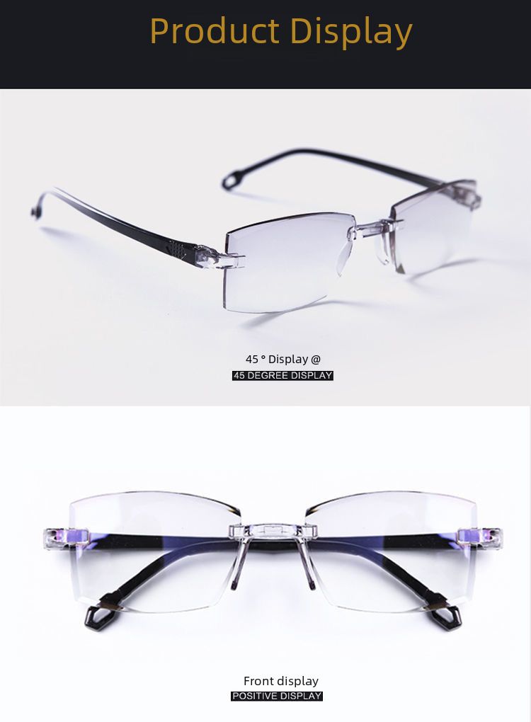 Smart Zoom Anti-Blå Ljus Ramlösa Trim Presbyopiglasögon Stall Säljer Gatuvisualisering av Presbyopiglasögon med Dual Light_voghion.com
