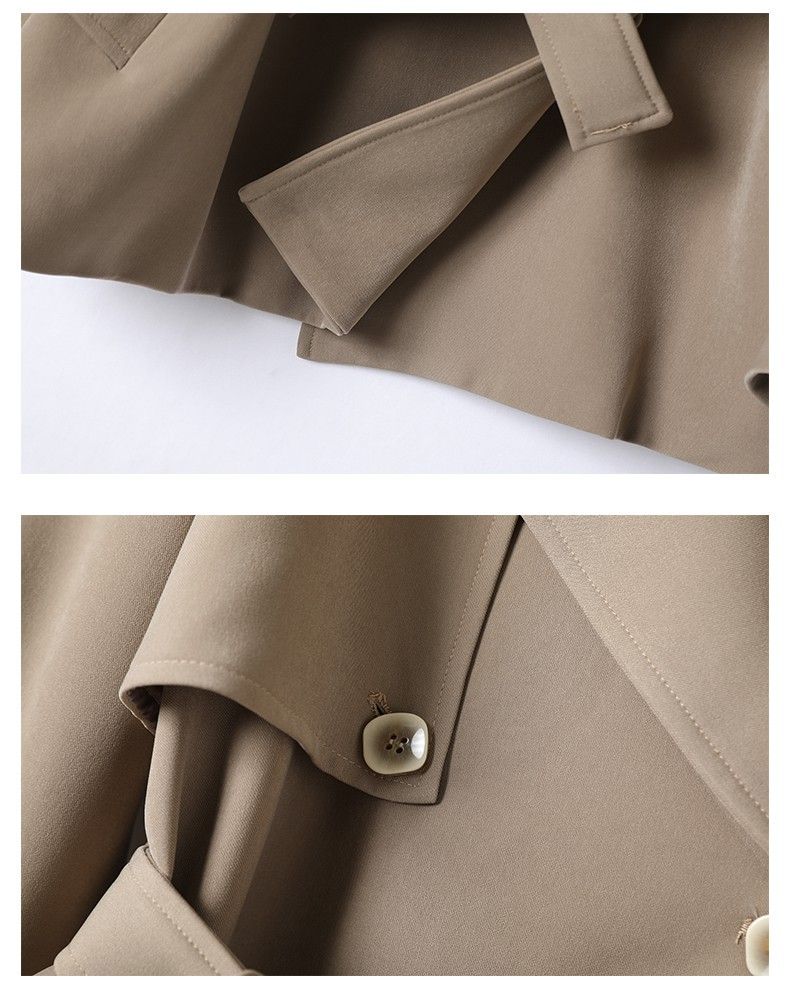 Cappotto corto con risvolto sottile in vita per il tempo libero, temperamento moda, nuovo stile autunno da donna 6520_voghion.com
