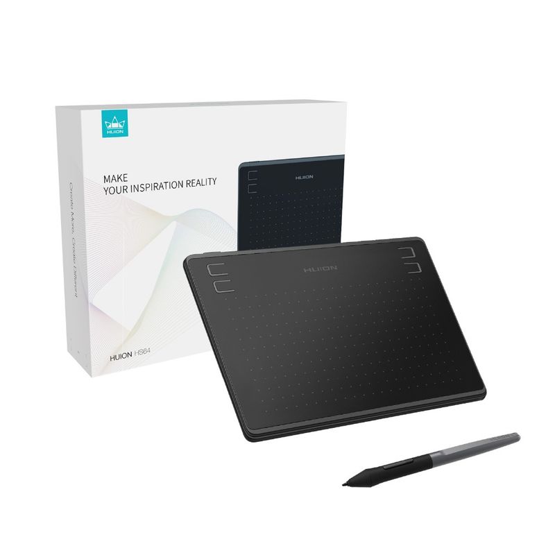 Huion HS64 6x4 Inch Graphics Ultrathin Drawing PW100 Battery-Free Pen Tablet Customized Press Keys Android Support_voghion.com